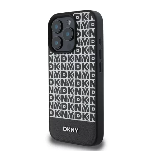  iPhone 16 Pro Max Fekete DKNY PU Bőr Ismétlődő Minta Alsó Csík -3666339333850 3 kép