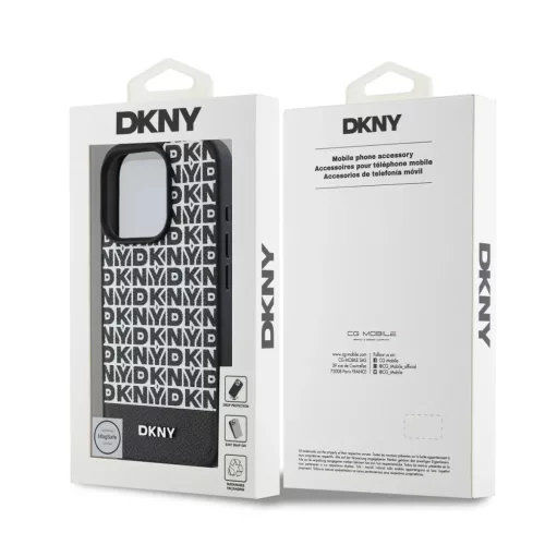  iPhone 16 Pro Max Fekete DKNY PU Bőr Ismétlődő Minta Alsó Csík -3666339333850 6 kép