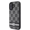  iPhone 16 Fekete DKNY PU bőr kockás mintás és csíkos tok-3666339334109 3 kép