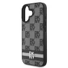  iPhone 16 Fekete DKNY PU bőr kockás mintás és csíkos tok-3666339334109 4 kép