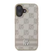  iPhone 16 Rózsaszín DKNY PU bőr kockás mintás és csíkos tok-3666339334222 2 kép