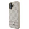  iPhone 16 Rózsaszín DKNY PU bőr kockás mintás és csíkos tok-3666339334222 3 kép