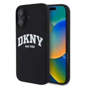    iPhone 16 Fekete DKNY Folyékony Szilikon Íves Logó MagSafe tok