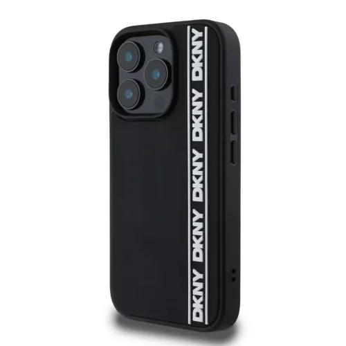  iPhone 16 Pro Max Fekete DKNY 3D Rubber Repeat Logo Line tok-3666339335335 3 kép