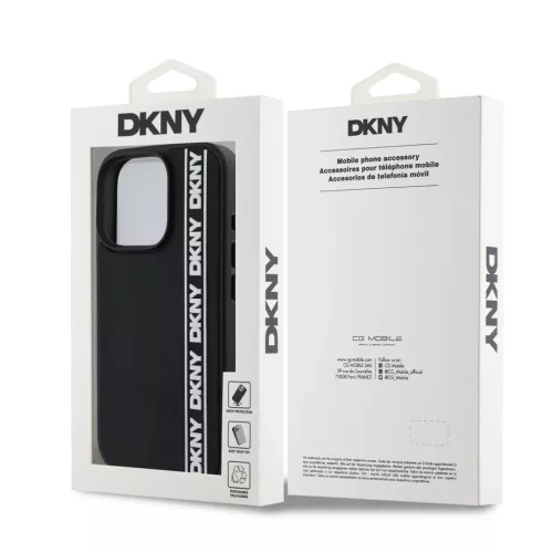  iPhone 16 Pro Max Fekete DKNY 3D Rubber Repeat Logo Line tok-3666339335335 6 kép