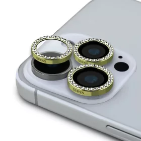    iPhone 16 Pro/16 Pro Max Arany Guess Fixed Glitter védőüveg Lencsére üvegfólia