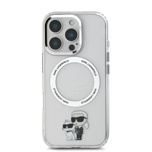  iPhone 16 Pro átlátszó Karl Lagerfeld IML Karl and Choupette MagSa-3666339343590 2 kép