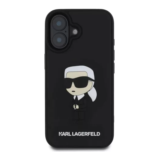  iPhone 16 Fekete Karl Lagerfeld 3D Rubber Ikonik tok-3666339343736 2 kép