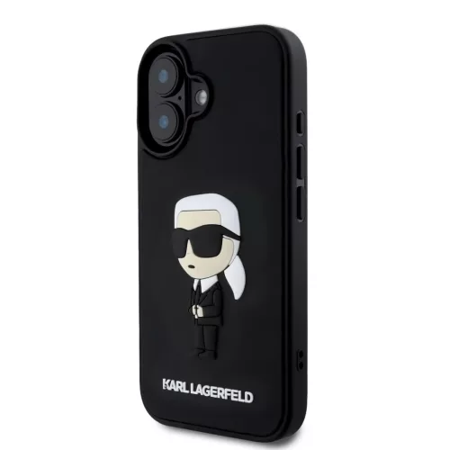  iPhone 16 Fekete Karl Lagerfeld 3D Rubber Ikonik tok-3666339343736 3 kép