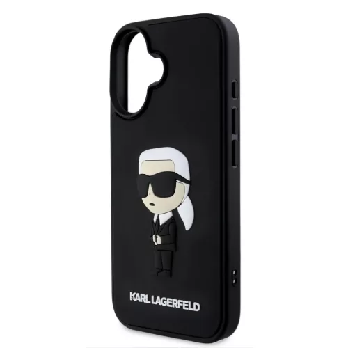  iPhone 16 Fekete Karl Lagerfeld 3D Rubber Ikonik tok-3666339343736 4 kép