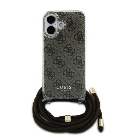  iPhone 16 Barna Guess IML 4G Nyomott Crossbody Pántos tok-3666339345167 2 kép