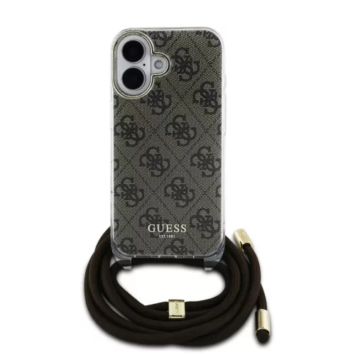  iPhone 16 Barna Guess IML 4G Nyomott Crossbody Pántos tok-3666339345167 2 kép