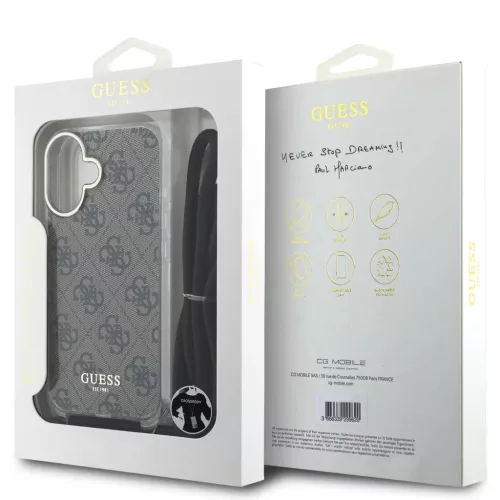  iPhone 16 Barna Guess IML 4G Nyomott Crossbody Pántos tok-3666339345167 6 kép