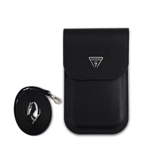 Guess PU Grained Triangle Logo Kézitáska Fekete-3666339345235 2 kép