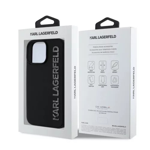  iPhone 15 Pro Fekete Karl Lagerfeld 3D Gumicsillogós Logós Tok-3666339356989 7 kép