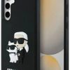 Karl Lagerfeld 3D Gumis Karl és Choupette Tok Samsung Galaxy S24 FE Fekete