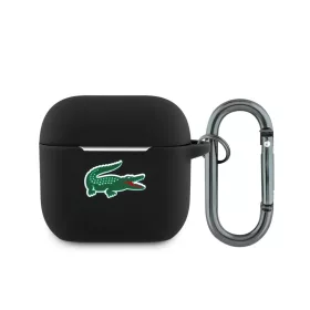  AirPods 4/5 fekete Lacoste Liquid Silicone Croc Logó tok