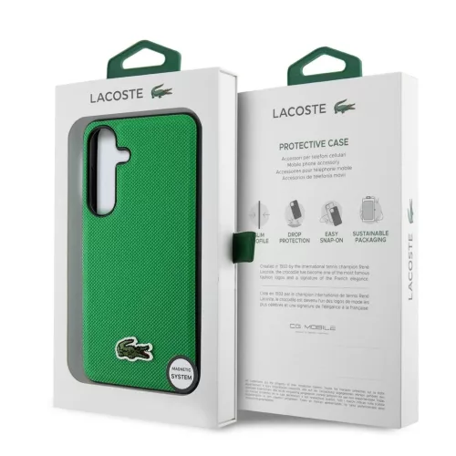  Samsung Galaxy S25 Zöld Lacoste Iconic Petit Pique Szövött Logós -3666339419707 7 kép