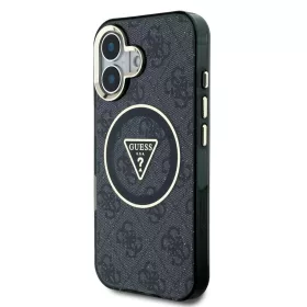  iPhone 16 Fekete Guess IML 4G Glitter és Triangle Logo MagSafe tok-3666339430061 2 kép