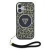  iPhone 16 Barna Guess IML Leopard Triangle Logo Strap MagSafe tok-3666339432614 2 kép