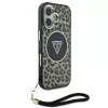  iPhone 16 Barna Guess IML Leopard Triangle Logo Strap MagSafe tok-3666339432614 3 kép