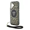  iPhone 16 Barna Guess IML Leopard Triangle Logo Strap MagSafe tok-3666339432614 4 kép