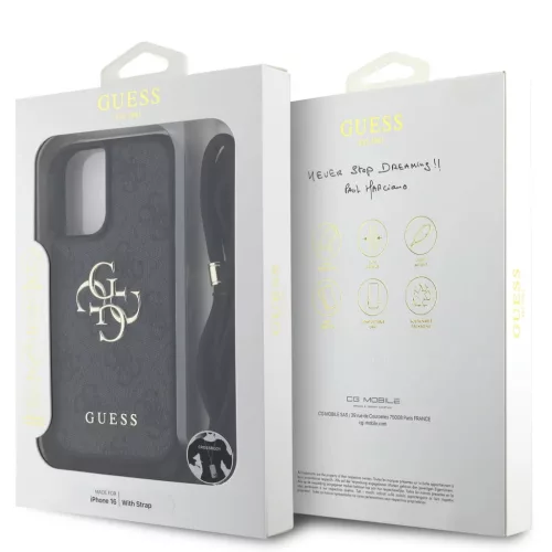  iPhone 16 Guess PU 4G Metal Logo Crossbody Strap tok-3666339434267 6 kép