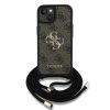 Guess PU 4G Fém Logó Keresztpántos Tok iPhone 15-höz Barna tok-3666339434380 2 kép