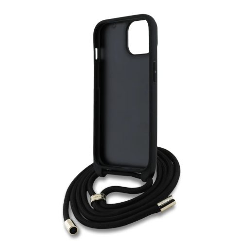 Guess PU 4G Fém Logó Keresztpántos Tok iPhone 15-höz Barna tok-3666339434380 5 kép