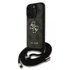  iPhone 16 Pro Barna Guess PU 4G Fém Logós Crossbody Pántos Tok