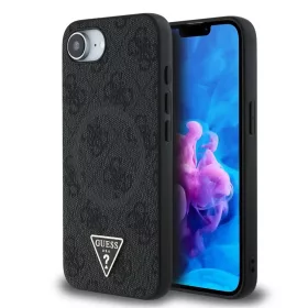    iPhone 16e/17e fekete Guess PU 4G Strass Triangle Metal Logo tok