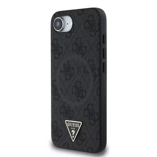  iPhone 16e fekete Guess PU 4G Strass Triangle Metal Logo tok-3666339452810 2 kép