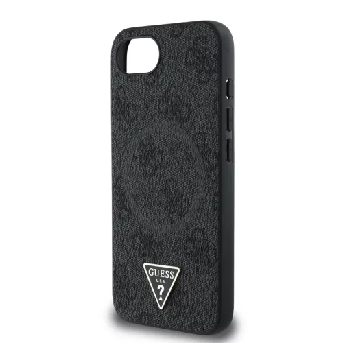  iPhone 16e fekete Guess PU 4G Strass Triangle Metal Logo tok-3666339452810 5 kép