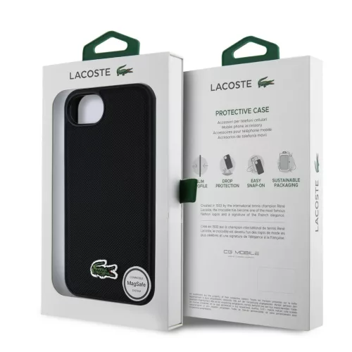  iPhone 16e/17e Fekete Lacoste Iconic Petit Pique Woven Logo MagSafe t-3666339452841 7 kép