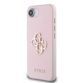  iPhone 16e/17e Rózsaszín Guess PU Grained 4G Fém Logós tok-3666339453282 2 kép