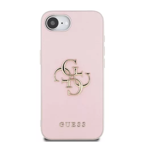  iPhone 16e/17e Rózsaszín Guess PU Grained 4G Fém Logós tok-3666339453282 3 kép
