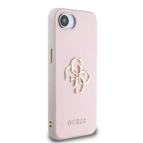  iPhone 16e/17e Rózsaszín Guess PU Grained 4G Fém Logós tok-3666339453282 4 kép