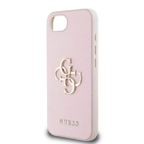  iPhone 16e/17e Rózsaszín Guess PU Grained 4G Fém Logós tok-3666339453282 5 kép