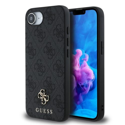 iPhone 16e Guess PU 4G Small Metal Logo MagSafe Szürke tok-3666339453374 7 kép