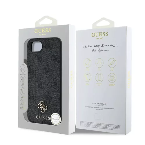  iPhone 16e/17e Guess PU 4G Small Metal Logo MagSafe Szürke tok-3666339453374 7 kép