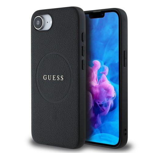 iPhone 16e Guess PU Szemcsés Klasszikus Logó MagSafe tok Fekete-3666339453565 7 kép