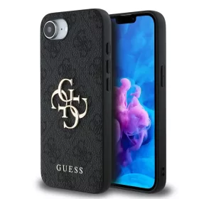  iPhone 16e/17e Guess PU 4G Metal Logo szürke tok