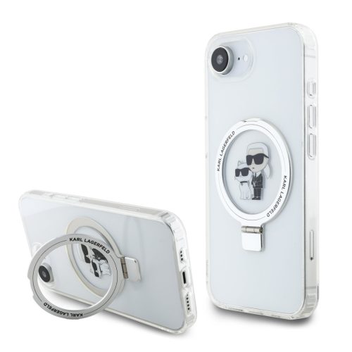 Karl Lagerfeld Ringstand Karl és Choupette MagSafe tok iPhone 16e feh-3666339453749 7 kép