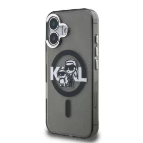  iPhone 16 Fekete Karl Lagerfeld IML Glitter Karl and Choupette Sketch-3666339460785 2 kép