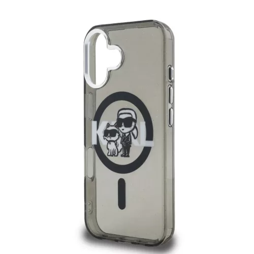  iPhone 16 Fekete Karl Lagerfeld IML Glitter Karl and Choupette Sketch-3666339460785 5 kép