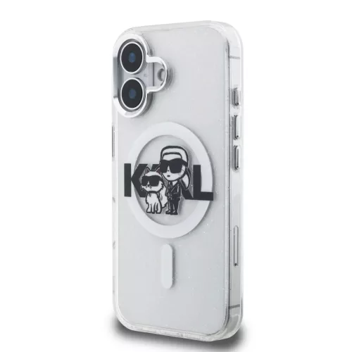  iPhone 16 Karl Lagerfeld IML Glitter Karl and Choupette Sketch MagSaf-3666339460969 2 kép