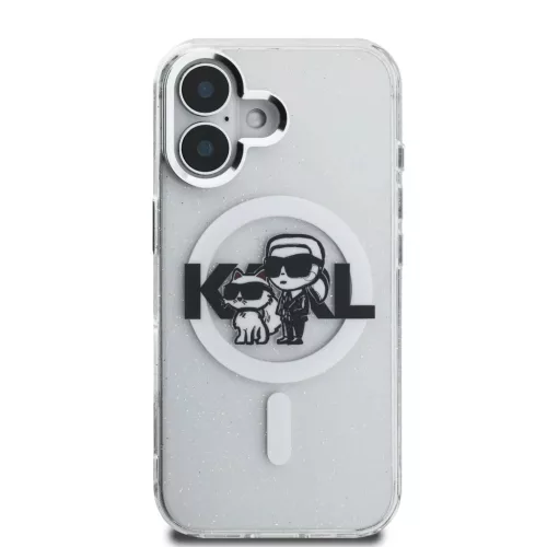 iPhone 16 Karl Lagerfeld IML Glitter Karl and Choupette Sketch MagSaf-3666339460969 3 kép