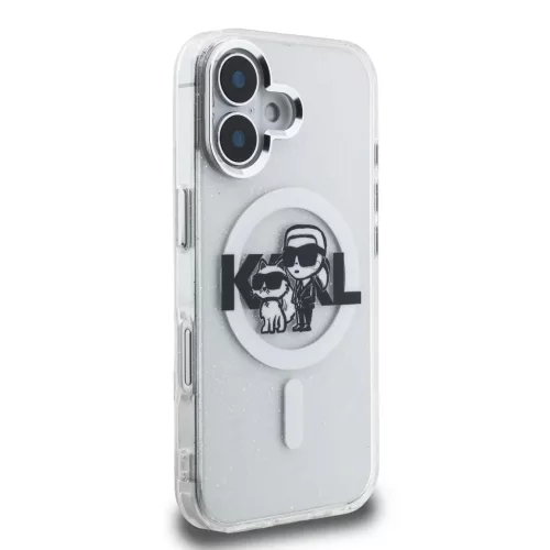  iPhone 16 Karl Lagerfeld IML Glitter Karl and Choupette Sketch MagSaf-3666339460969 4 kép