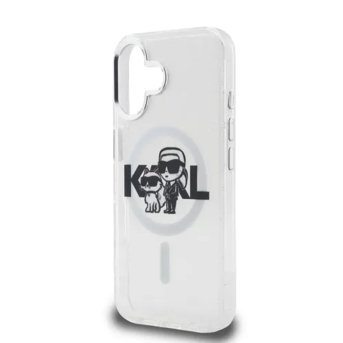  iPhone 16 Karl Lagerfeld IML Glitter Karl and Choupette Sketch MagSaf-3666339460969 5 kép