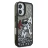 iPhone 16 fekete Karl Lagerfeld Liquid Glitter Scattered Choupette to-3666339464028 4 kép